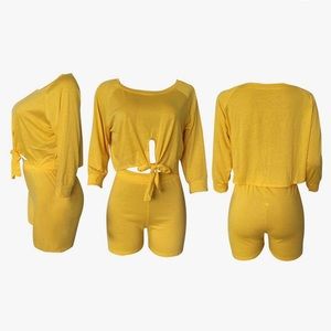 Loungewear 2 piece crop top & biker shorts